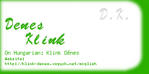 denes klink business card